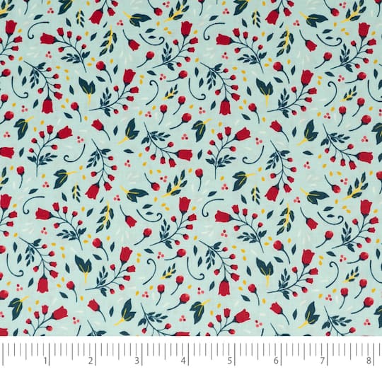 SINGER Christmas Tiny Flowers Cotton Fabric